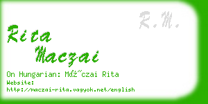 rita maczai business card